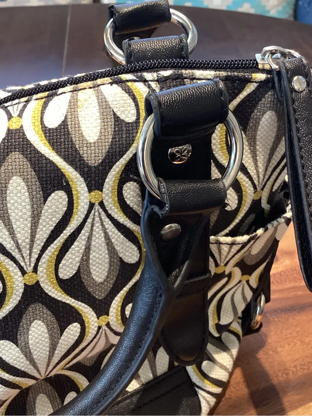 Relic by Fossil Satchel with Geometric pattern fabric Shoulder bag